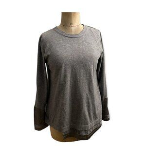 Louise Orop Contrast Snake Trim Knit Pullover Sweater Women's Medium Large Gray